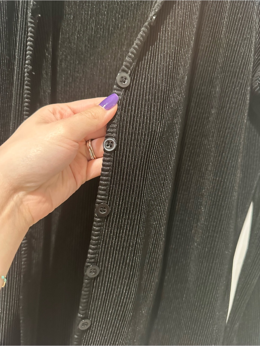 Cyrus Black Rib Button-Up Ribbed Shirt - Picture 4 of 7